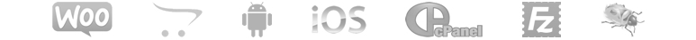 woocommerce, opencart, android, iOS, cpanel, filezilla, filebug
